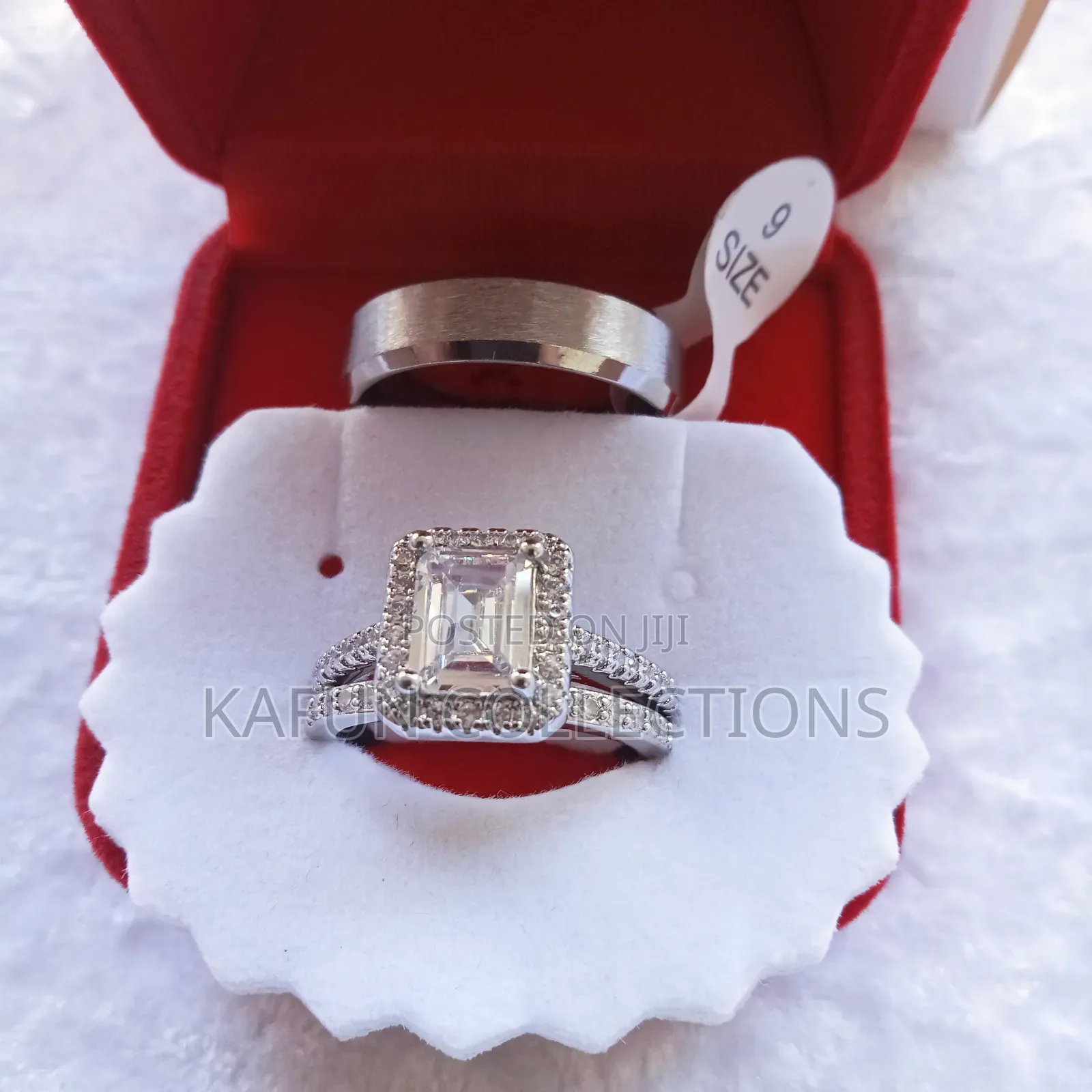 Highly Durable Zirconia Silver Couples Ring Set