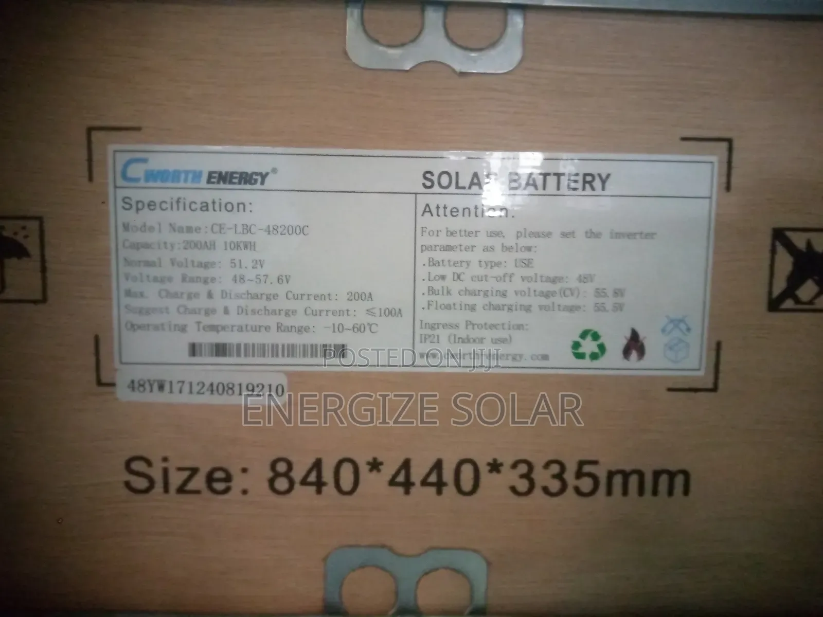 Cworth Energy 10kw 48v Lithium Battery
