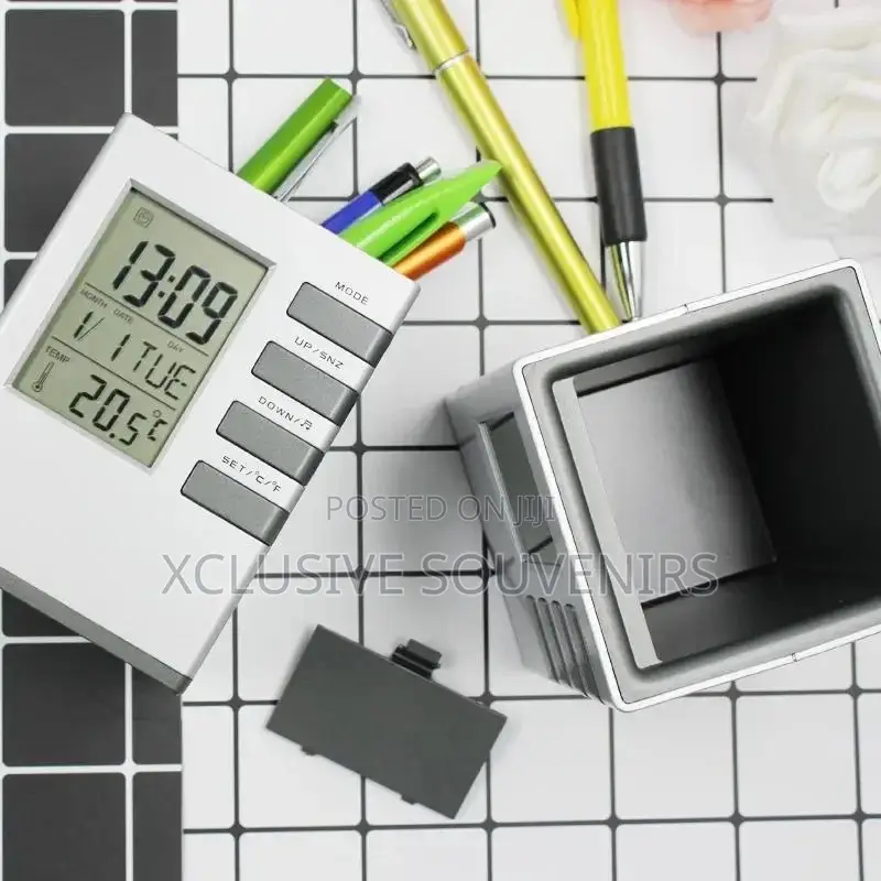 LCD Screen Display Pen Holder With Digital Calendar