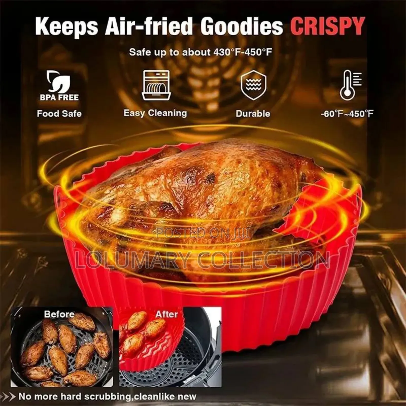 Silicone Airfryer Liner Baking Tray Reusable Silicone Baking