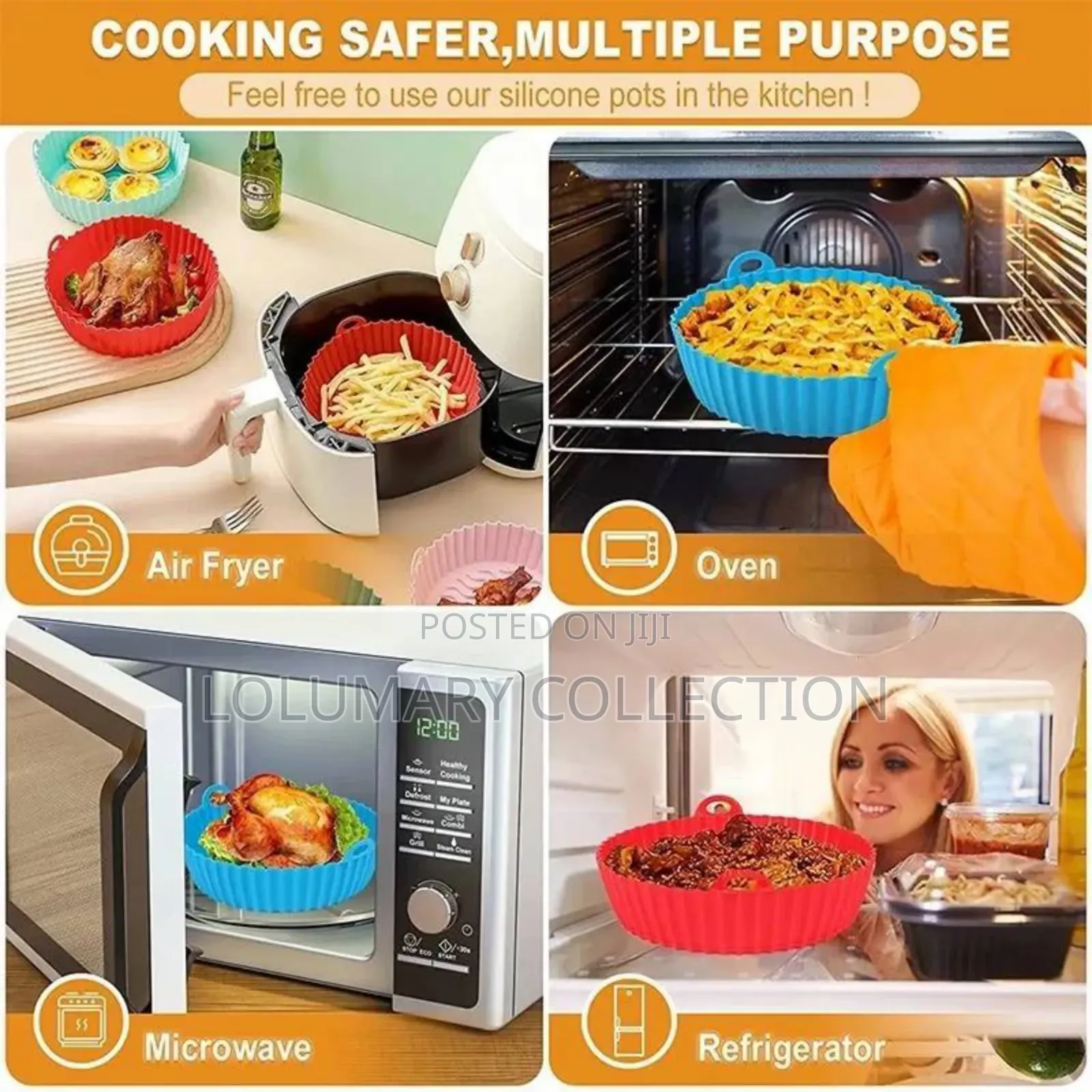 Silicone Airfryer Liner Baking Tray Reusable Silicone Baking