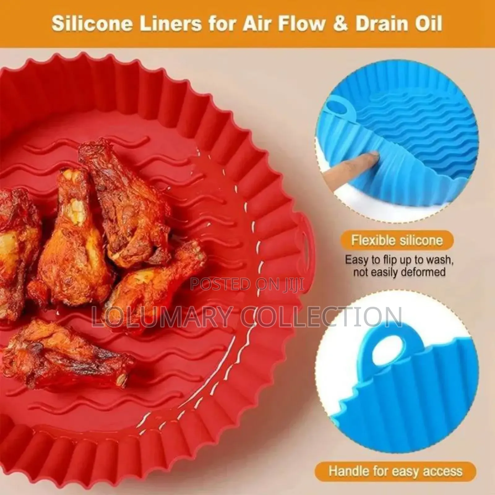 Silicone Airfryer Liner Baking Tray Reusable Silicone Baking