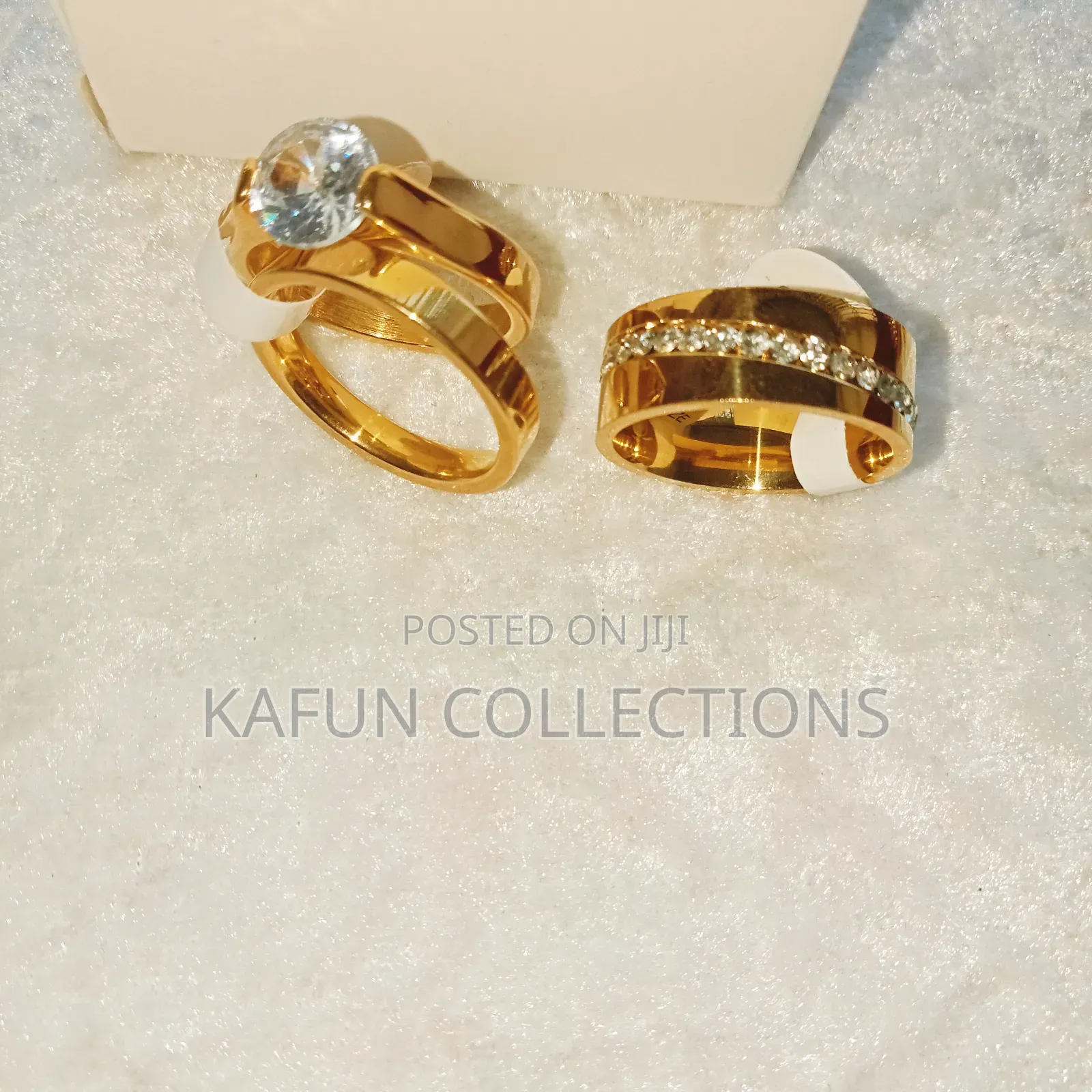 Non-Fading Steel Couple's Ring Set