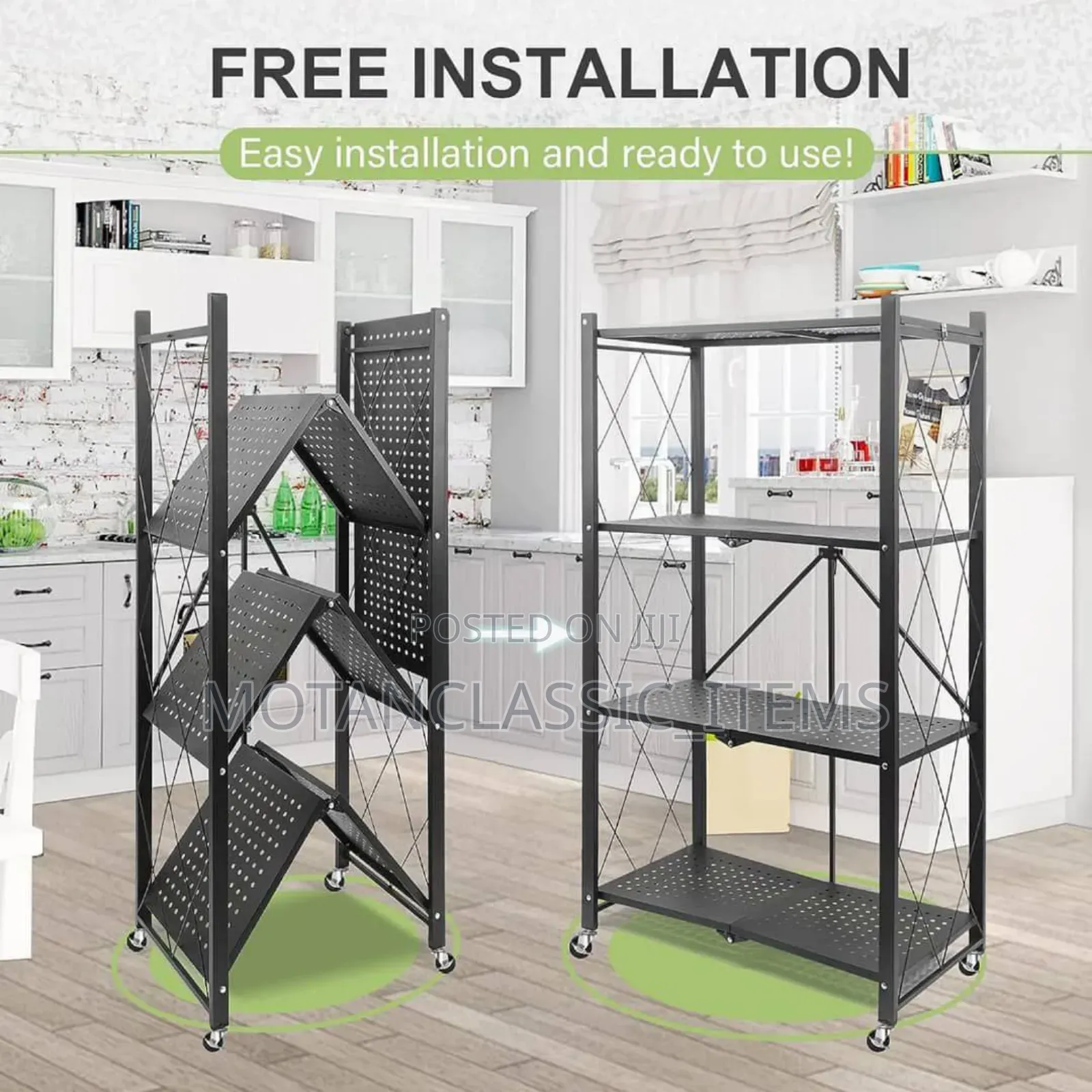 4 Layer Multifunctional Kitchen Storage Rack With Wheels