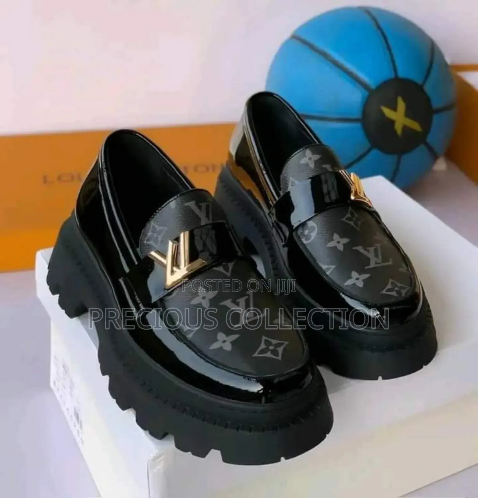 Men's Loius Vuitton Logo Leather Big Sole Shoes