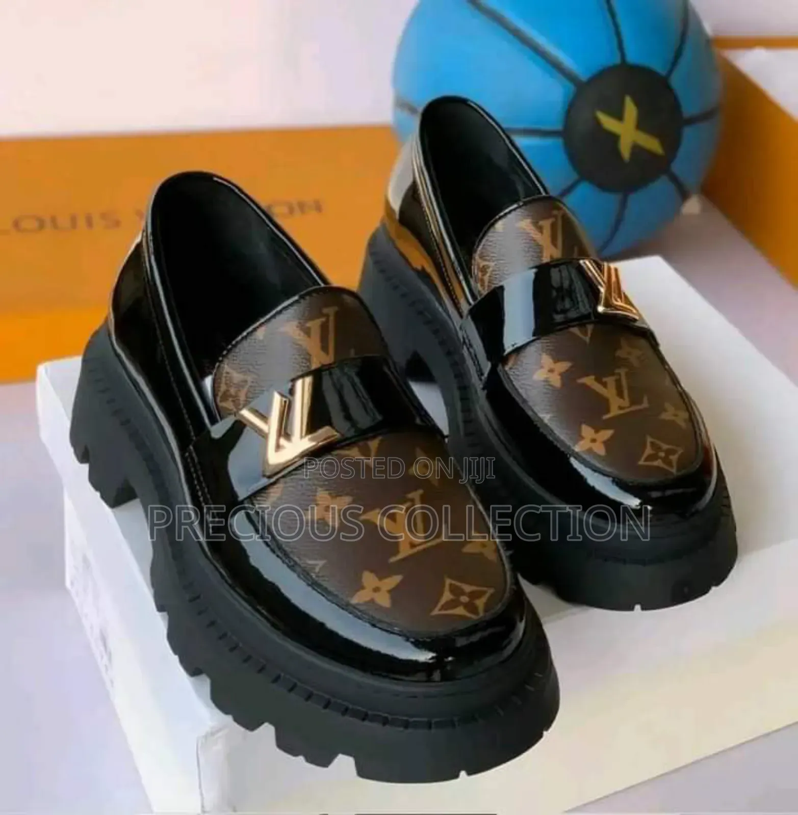 Men's Loius Vuitton Logo Leather Big Sole Shoes