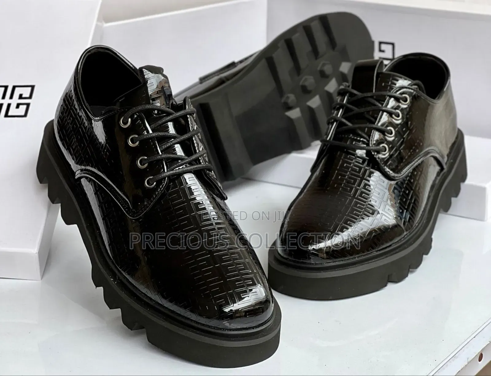 Men's Givenchy Matte and Glossy Leather Lace Up Shoes