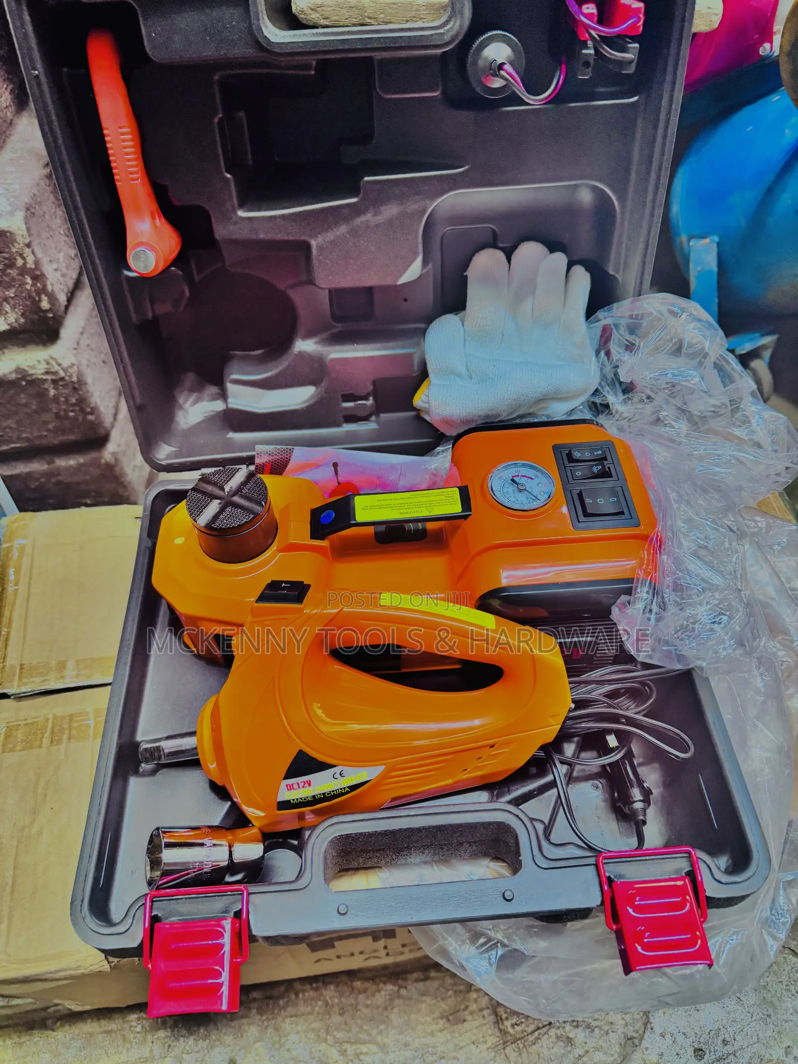3-in-1 Electric Hydraulic Floor Jack, Pump Impact Wrench