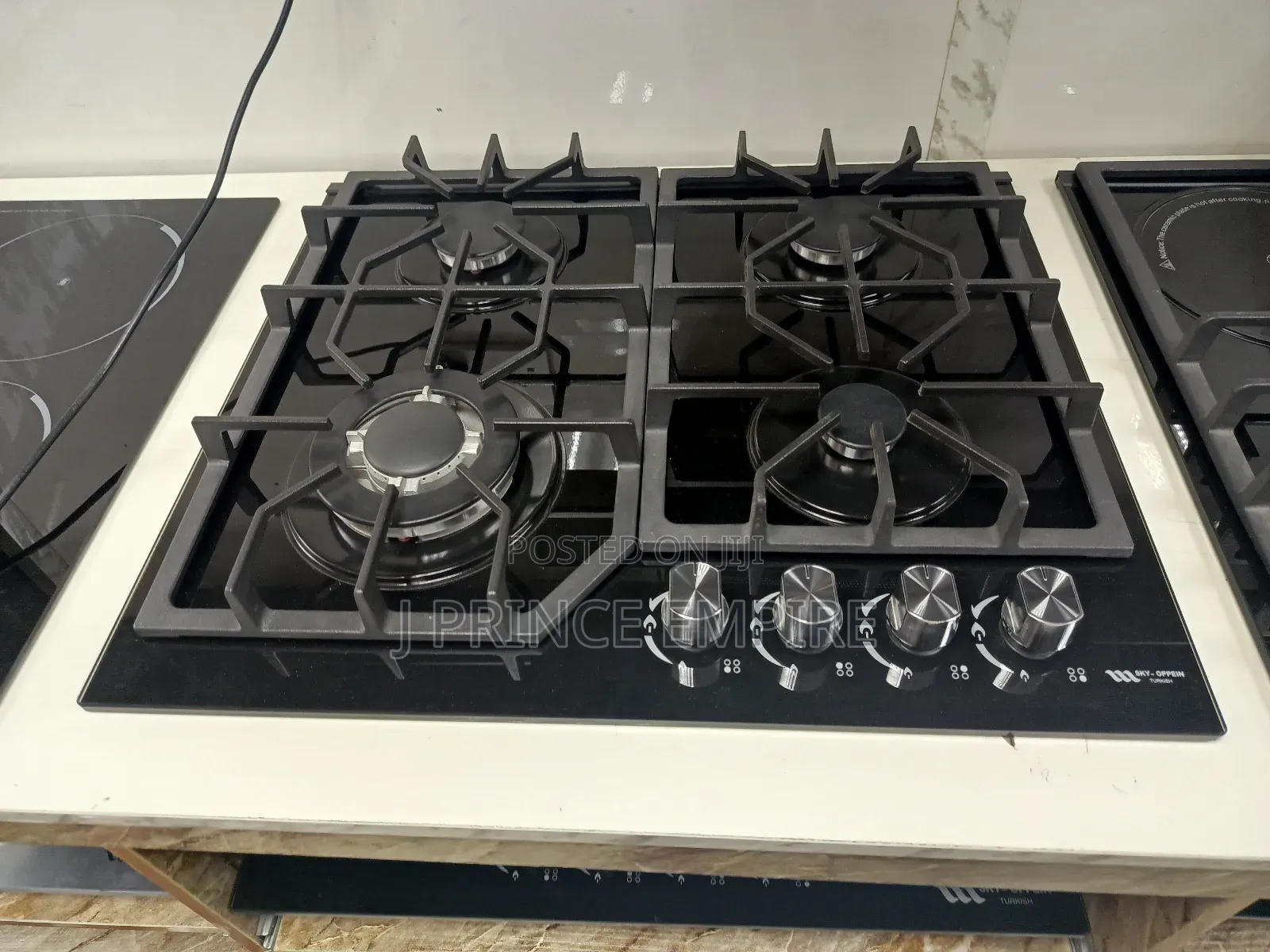 Gas Cooktop, Built-in Tempered Glass 4 Burners Gas Stovetop