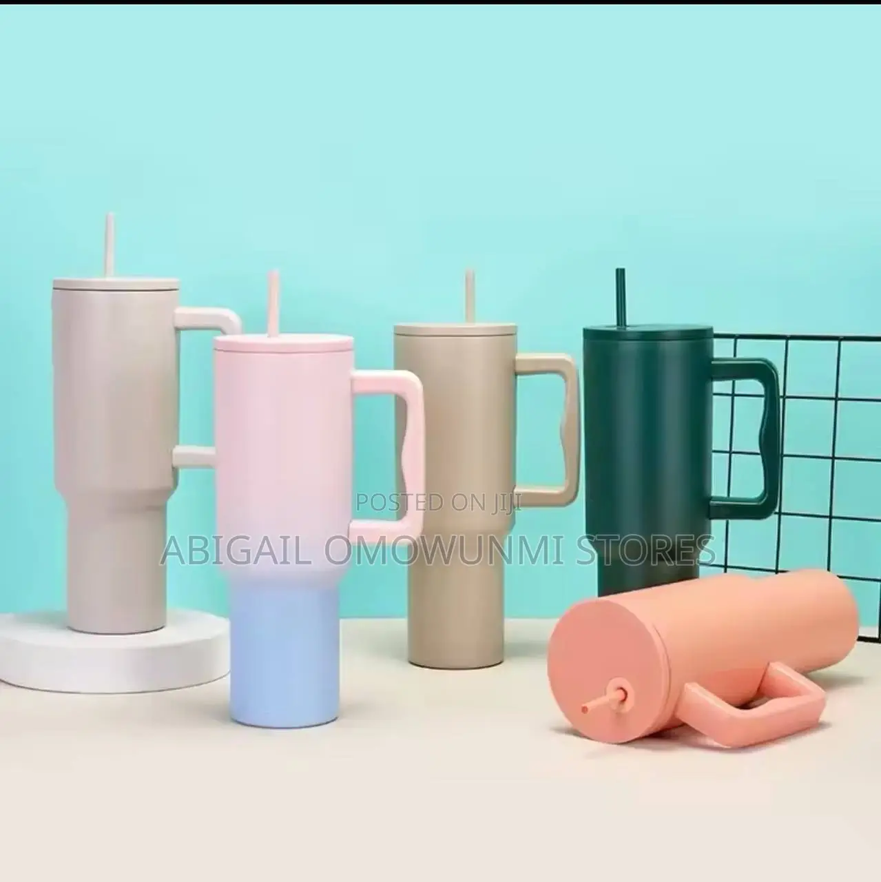 New 40oz Thumbler With Handle Vacuum Mug