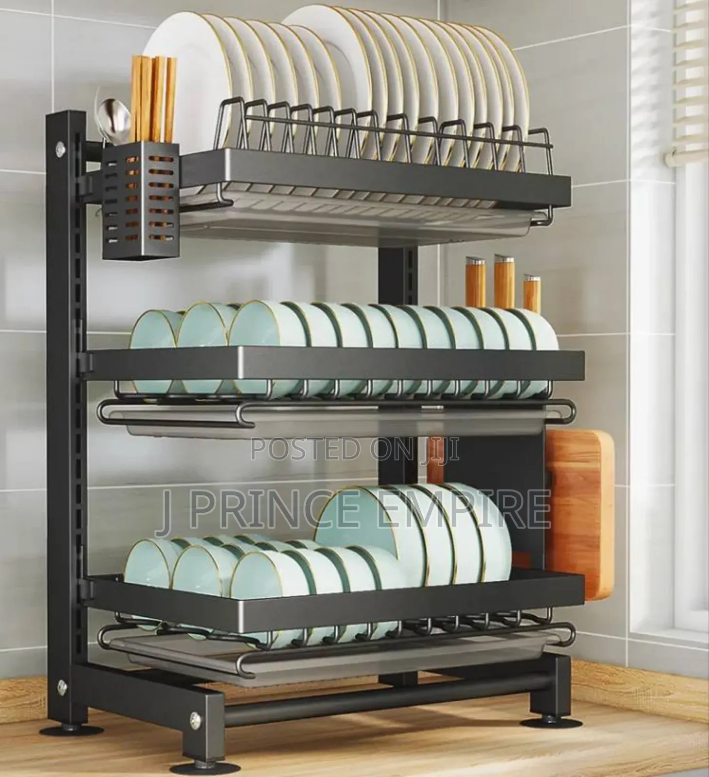 Hanging Dish Drainer With Drip Tray Cup Holder, Dish Rack / Utensil