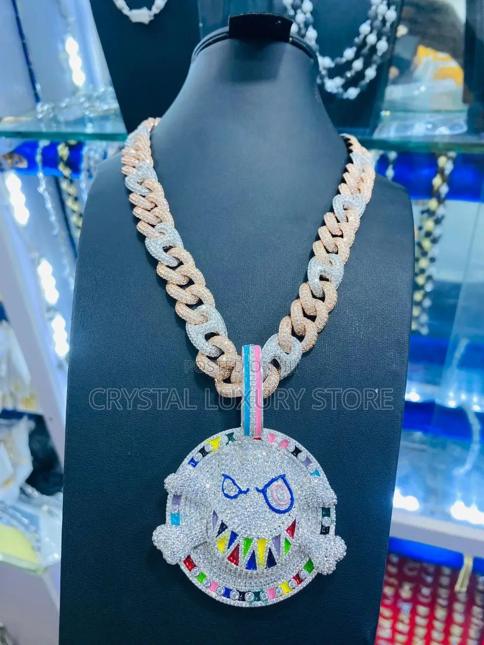 High End Cuban Cubic Zirconia Necklace and Pendant