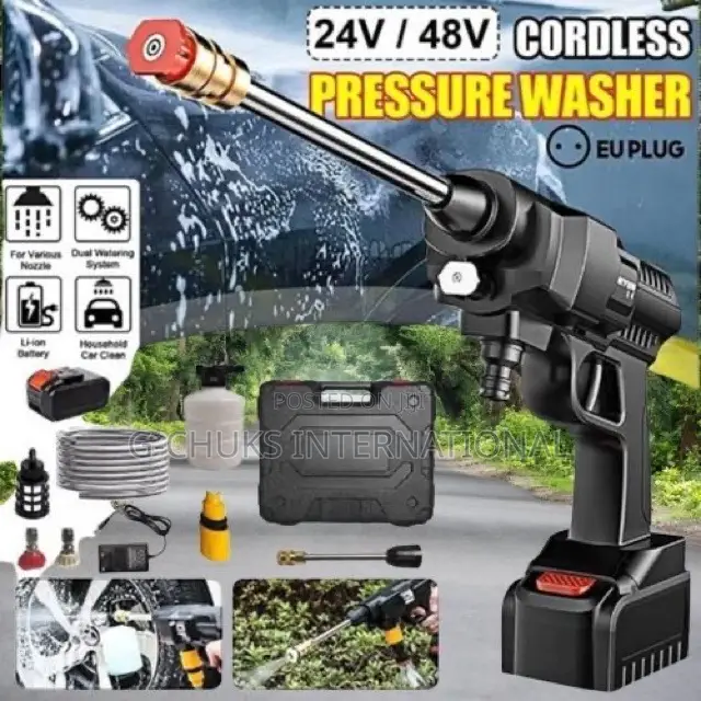 Wireless High Pressure Car Washer Gadget 48vh Double Battery