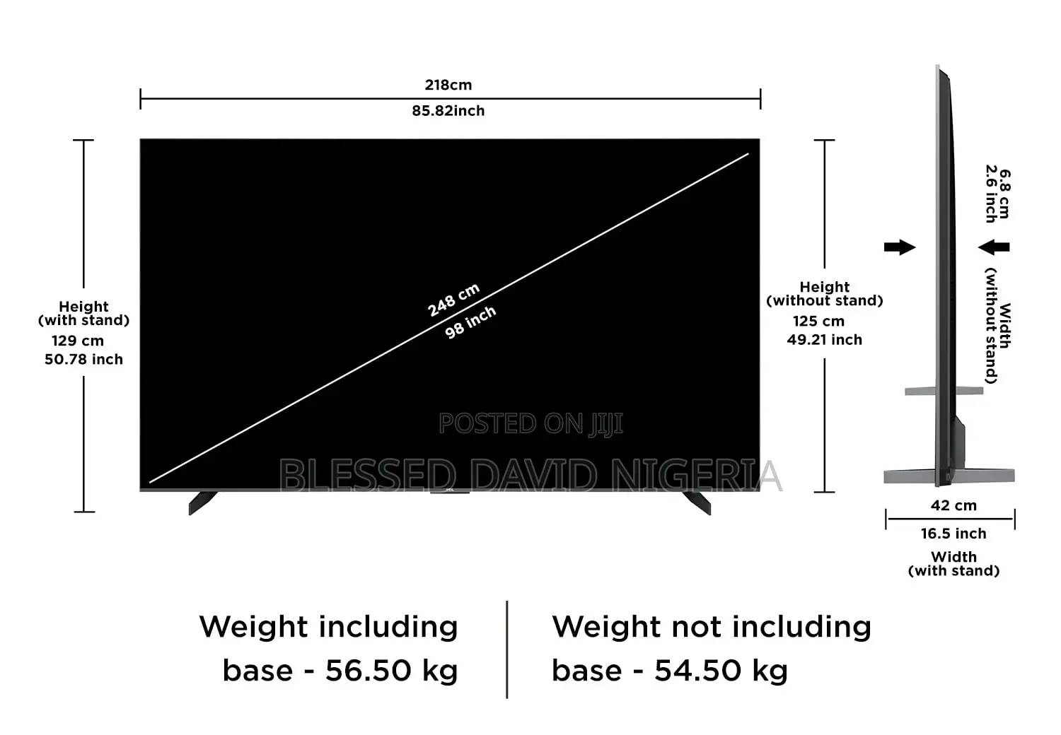 TCL 98 Inches Smart TV Ultra HD DLED Black - 98P745