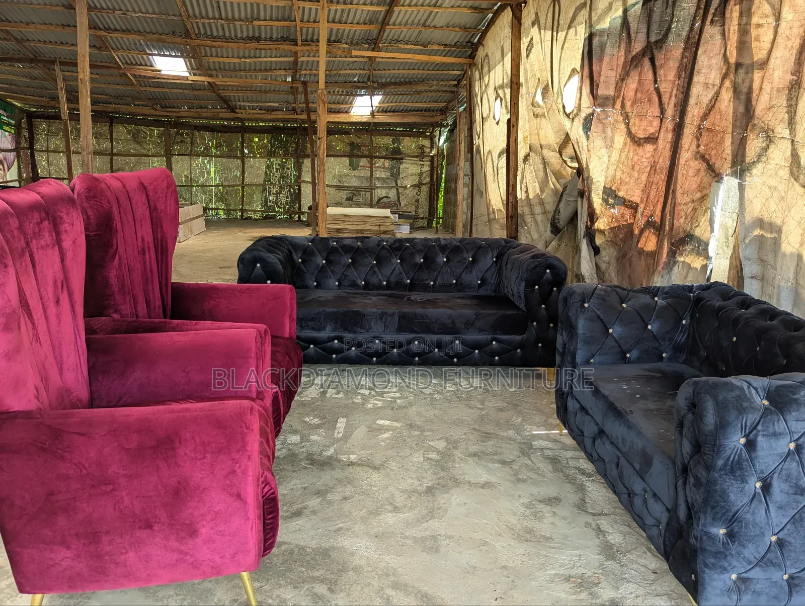 Complete Set of Tufted Chair by Blackdiamondfurniture