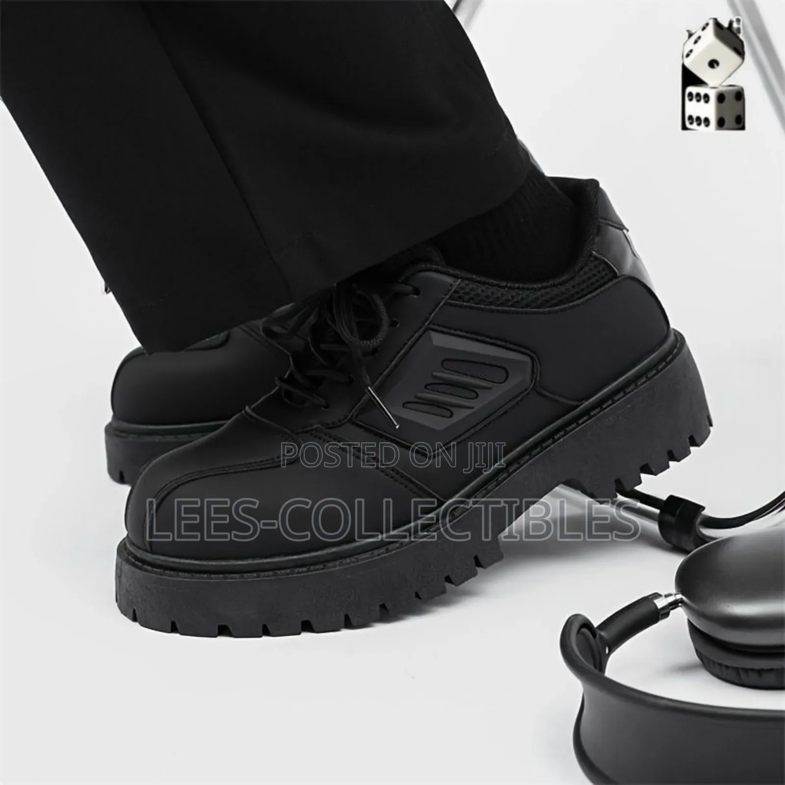 Quality Matt Black Derby Boots