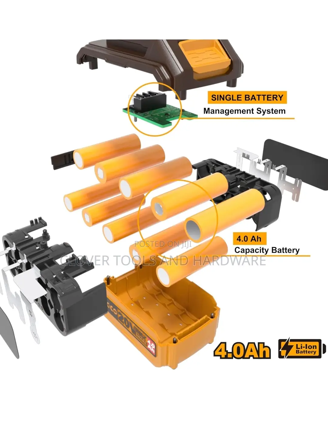 INGCO 4.0ah Lithium-Ion 20V Battery Pack,