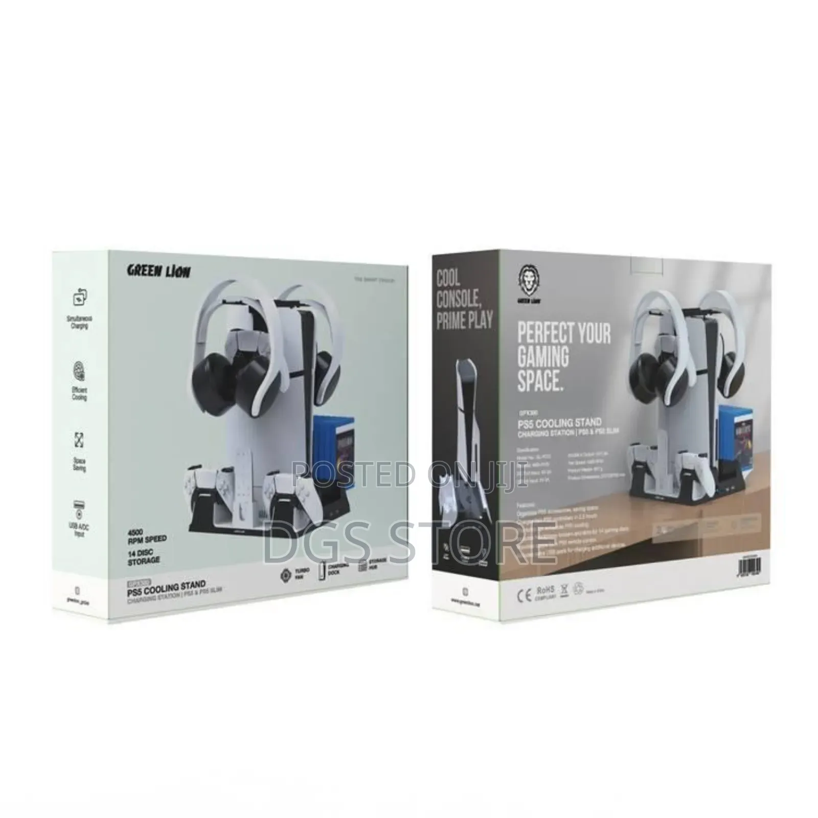 Green Lion Gpx380 PS5 Cooling Stand Charging Station PS5