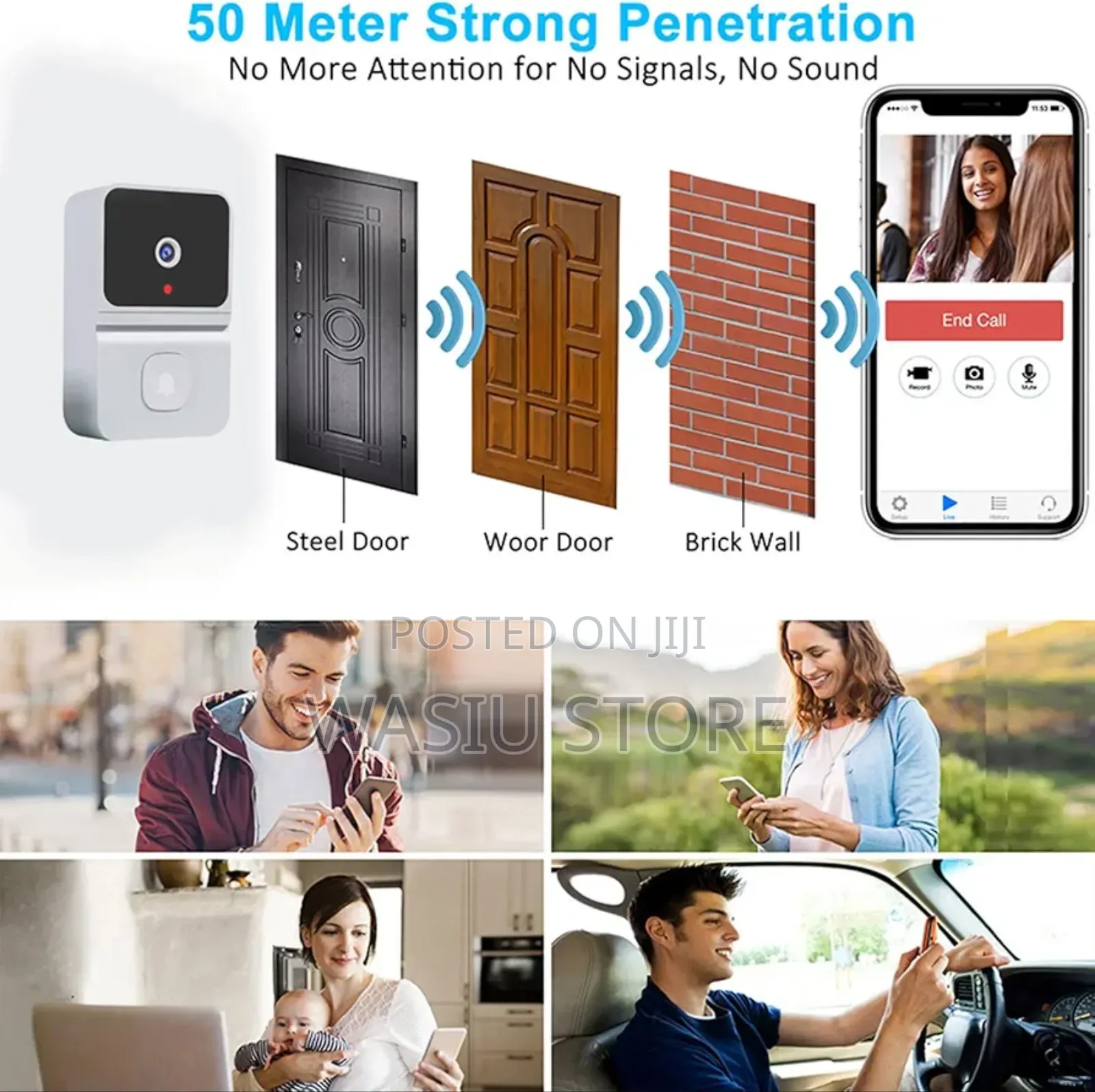 Smart Wireless Video Doorbell Door Bell Wifi Intercom Ring