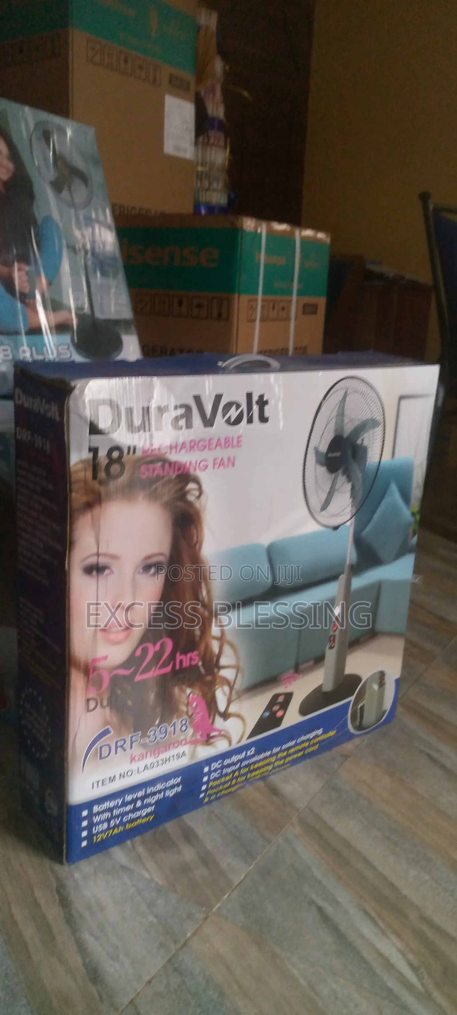 Best Dura Volt DRF-3918 Rechargeable Fan 18inchs