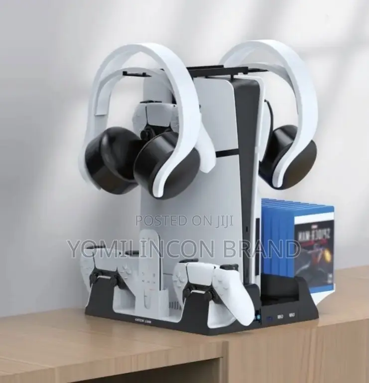 Green Lion PS5 Cooling Stand Charging Station - White