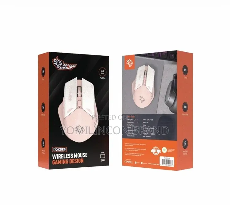 Porodo Gaming Wireless Mouse, 3 Levels Dpi, - Pink