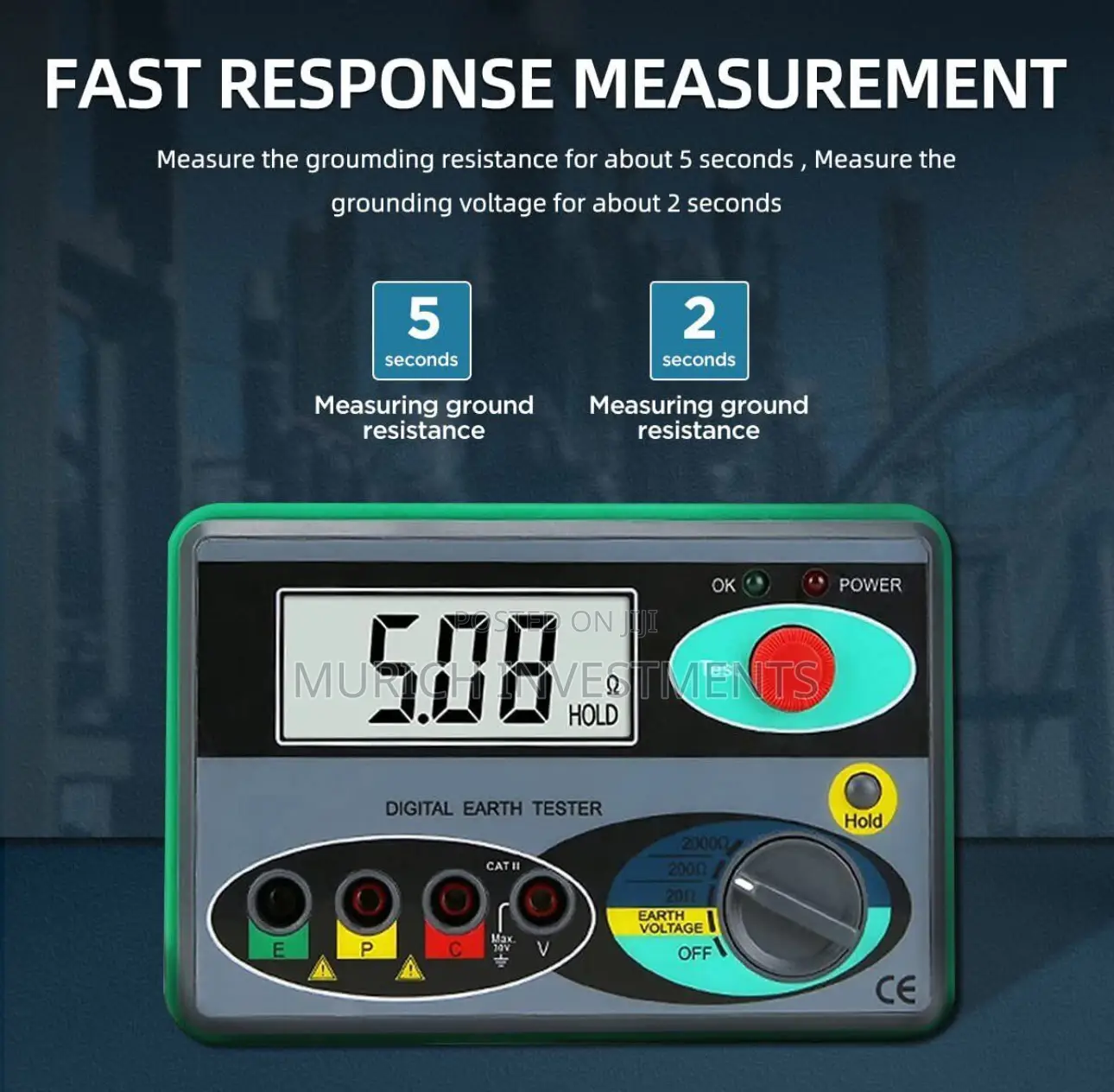 Digital Earth Ground Resistance Meter Tester
