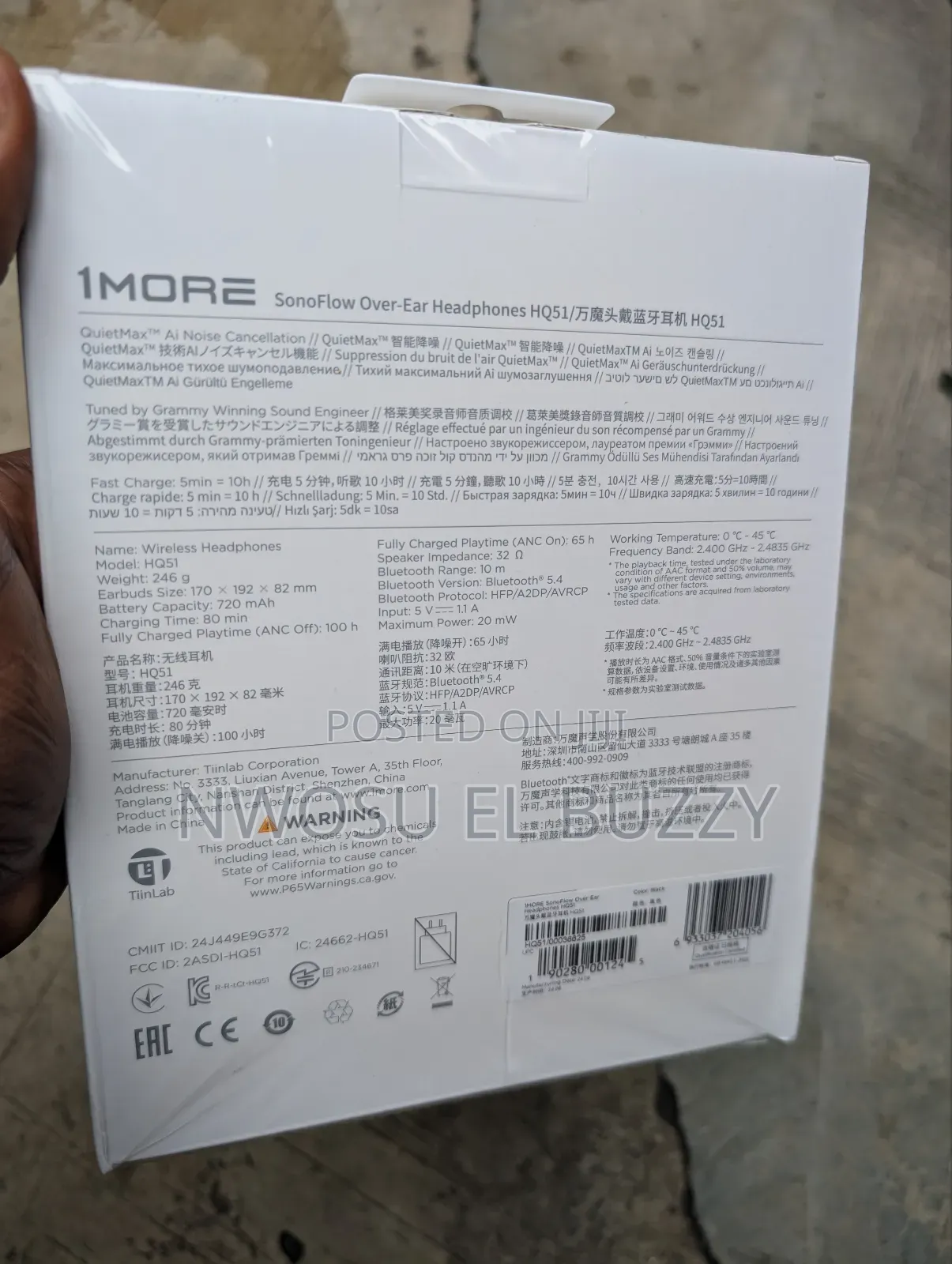 1more Sonoflow-Pro Noise Cancelling Headphones - Hq51