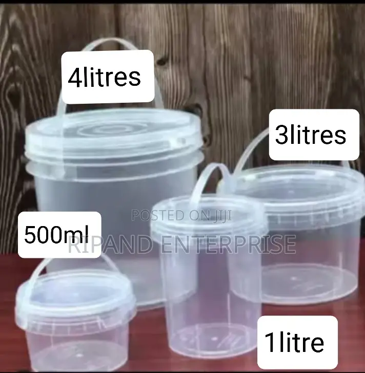 Transparent Buckets(4litres,3litres,2litres,1litre and 500ml