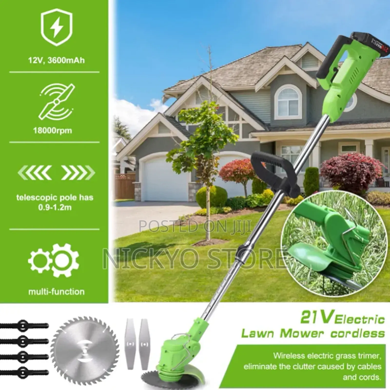 Doube Batteries Cordless Mower Garden Tools Trimming Machine