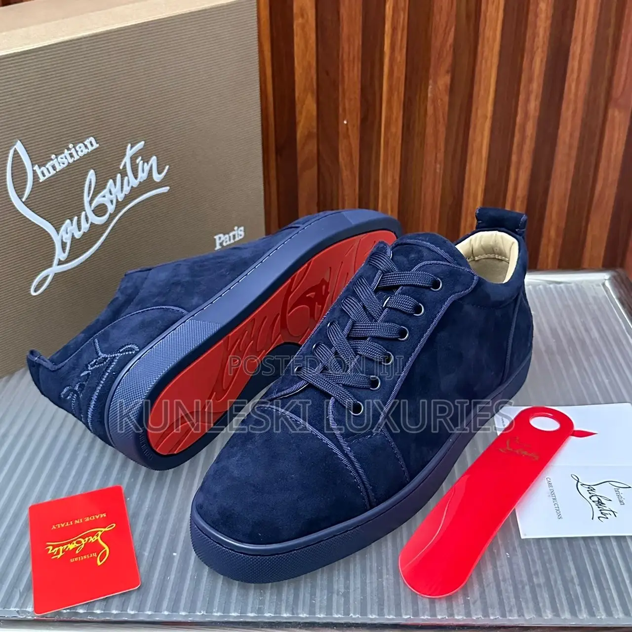 Original Christian Louboutin JNR Blue Sneakers