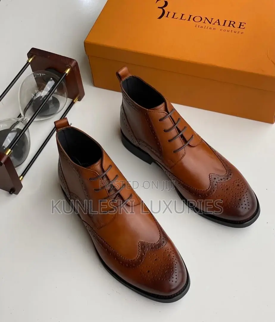 Original Billionaire Ankle Leather Boot Shoes for Men