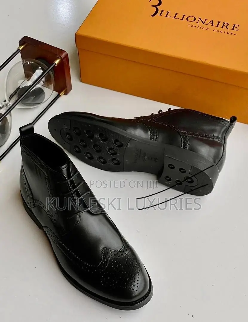 Original Billionaire Ankle Leather Boot Shoes for Men