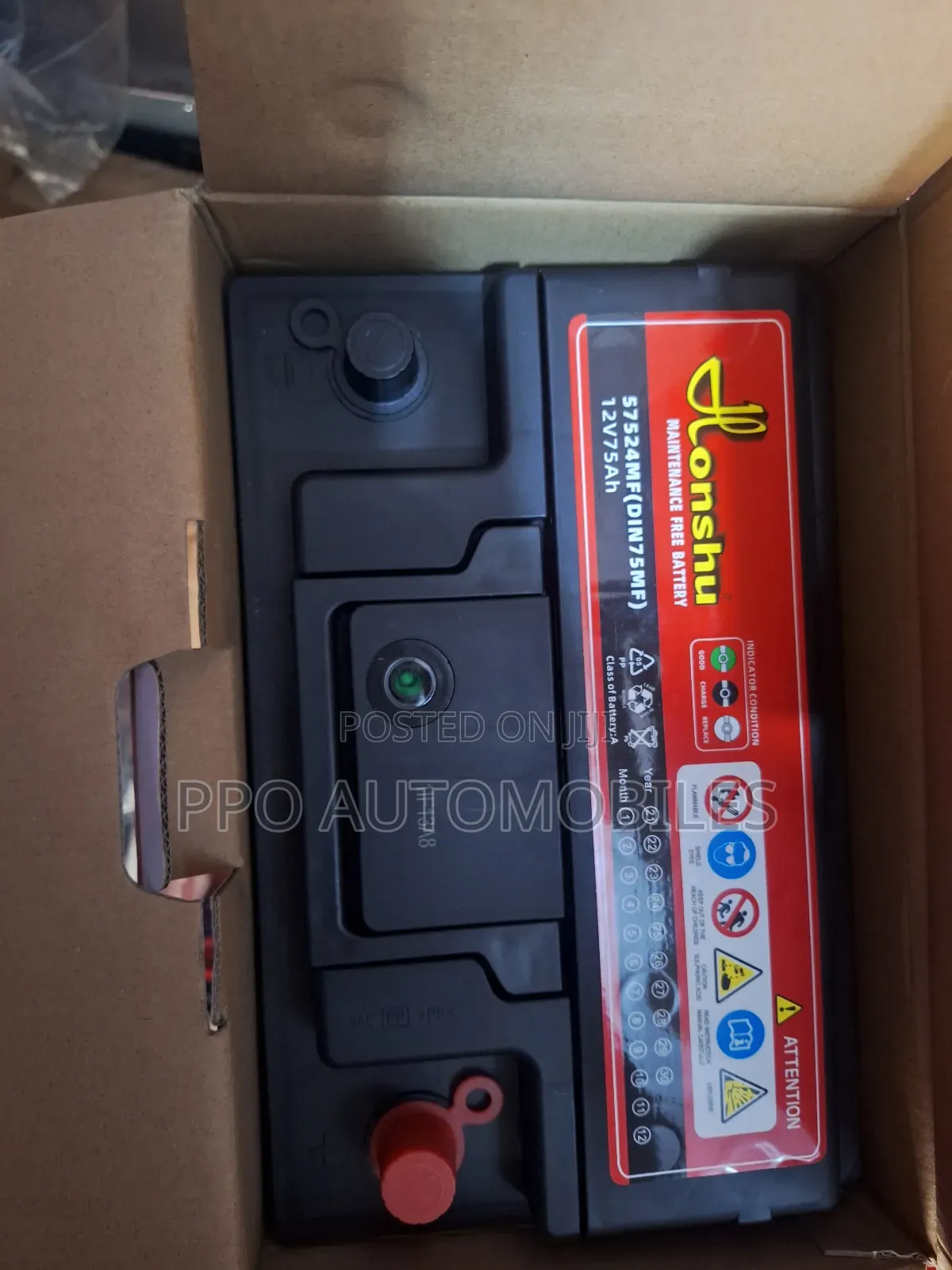 12V 75ah Honshu Japan Standard Mf Battery