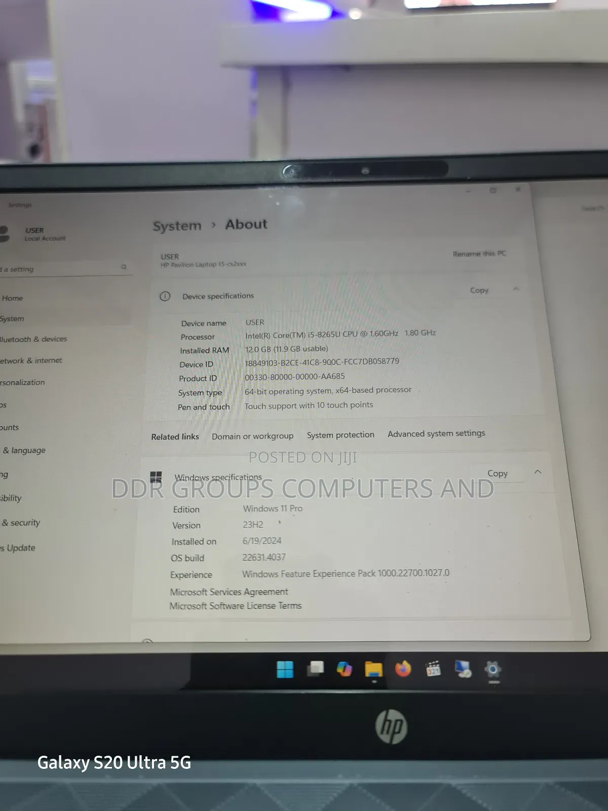 Laptop HP 15-Gw0023od Slim 12GB Intel Core I5 SSD 512GB