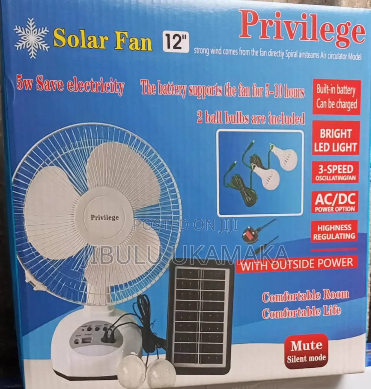 12 Inches Solar Fan