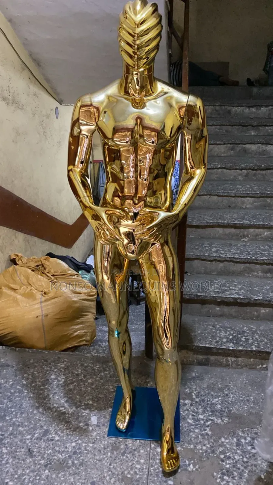 Man Huge Gold Mannequin