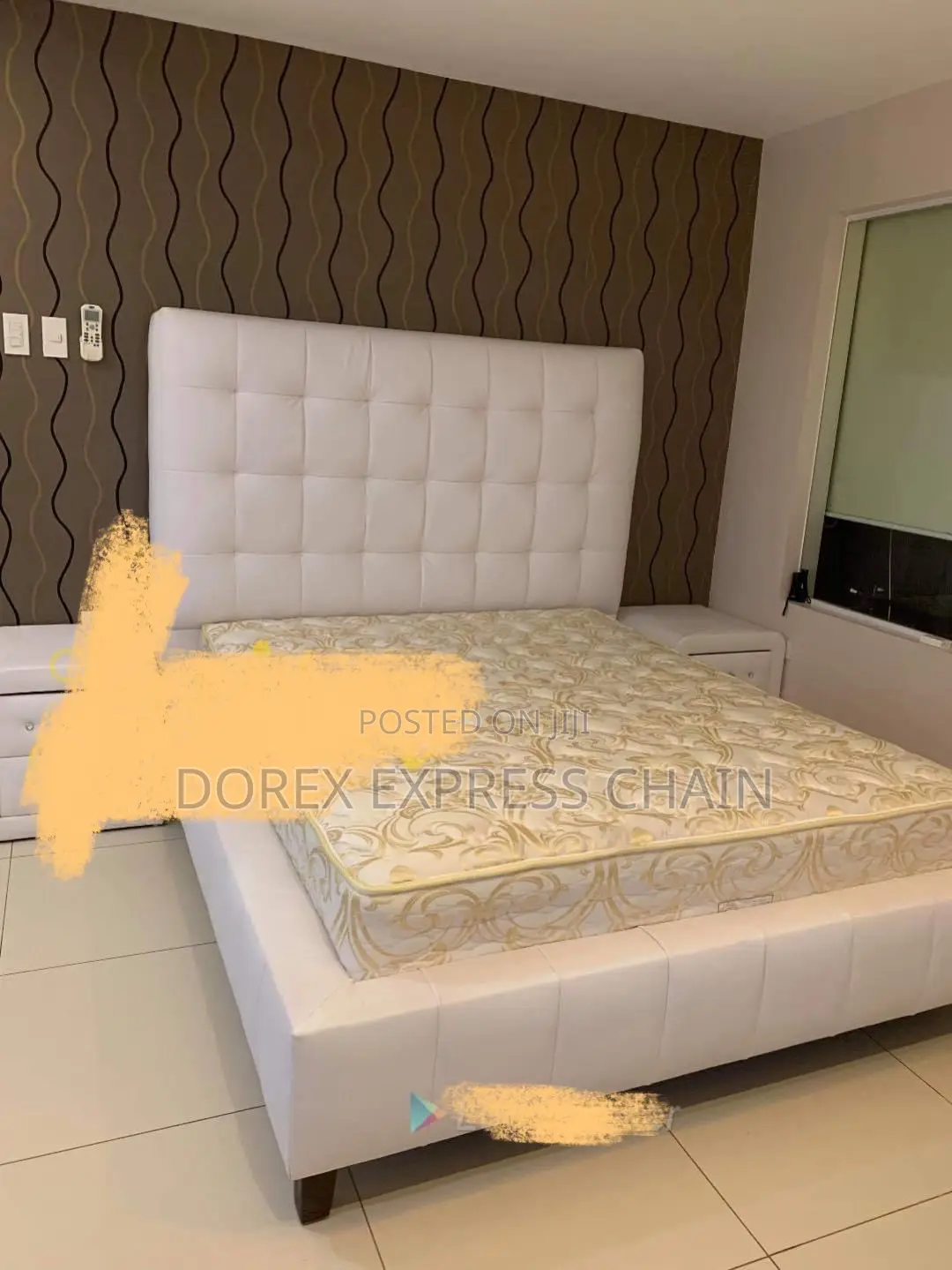 Durable Upholstered Bed Frame With Soft Foam Padding