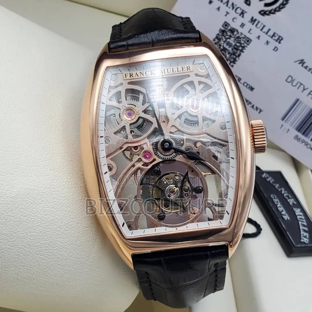 Original Frank Muller Mechancal Black Leather Watch