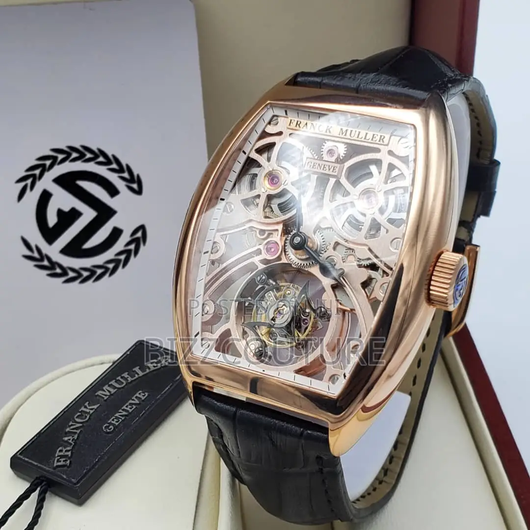 Original Frank Muller Mechancal Black Leather Watch