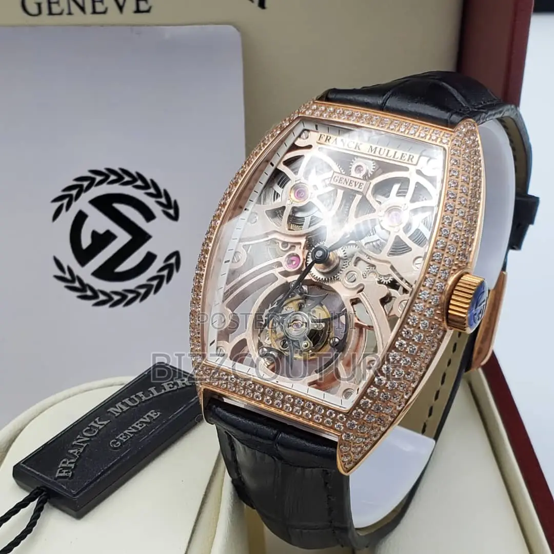 Original Frank Muller Mechancal Black Leather Watch