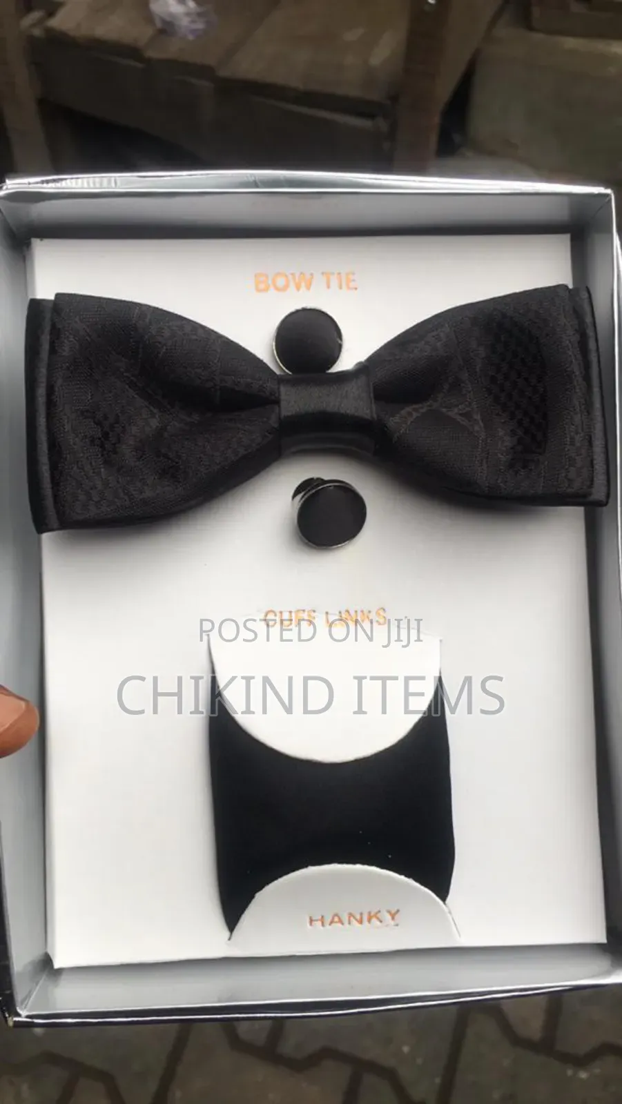 Quality Men's Black Dotted and Plain 3in 1 Bow Tie