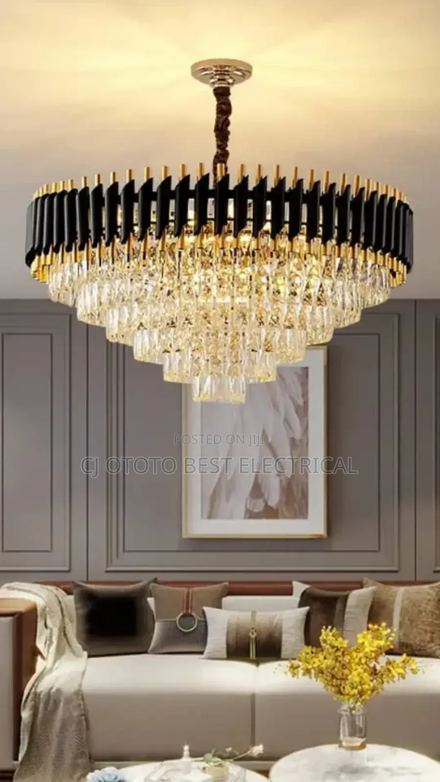 Big 800mm Crystal Light Gold Black Available Now for Pick
