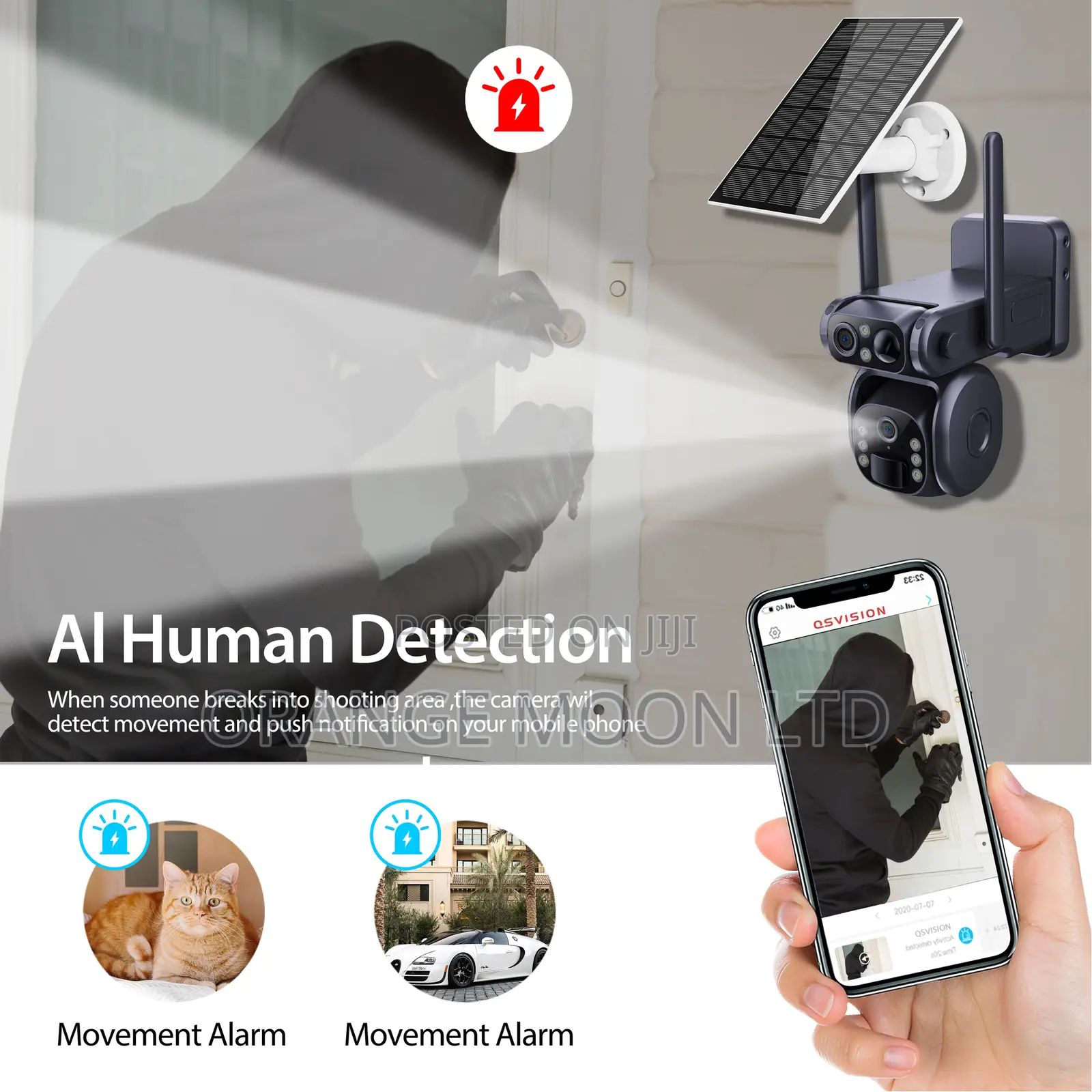UBOX 4MP Wireless Solar Camera Dual Lens Alarm PTZ Solar Pan
