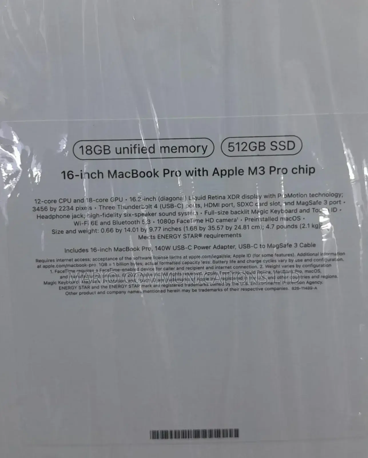 New Apple MacBook Pro 2023 M3 Max 16-inch 36GB Apple M3 Max SSD 1T