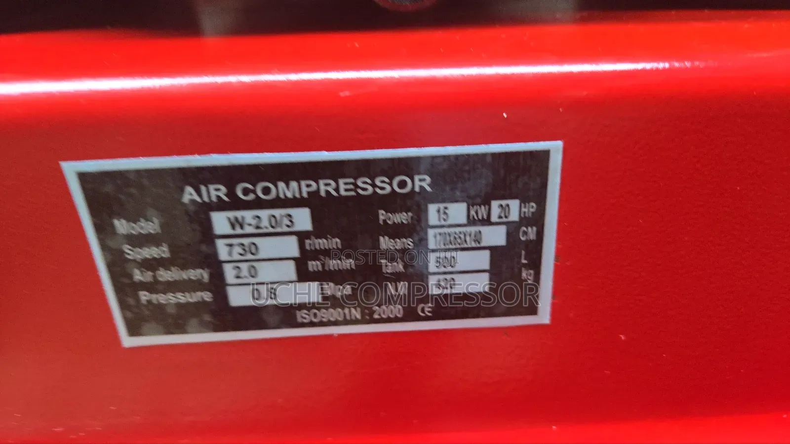 Air Compressor 500liter 20hp 15kw