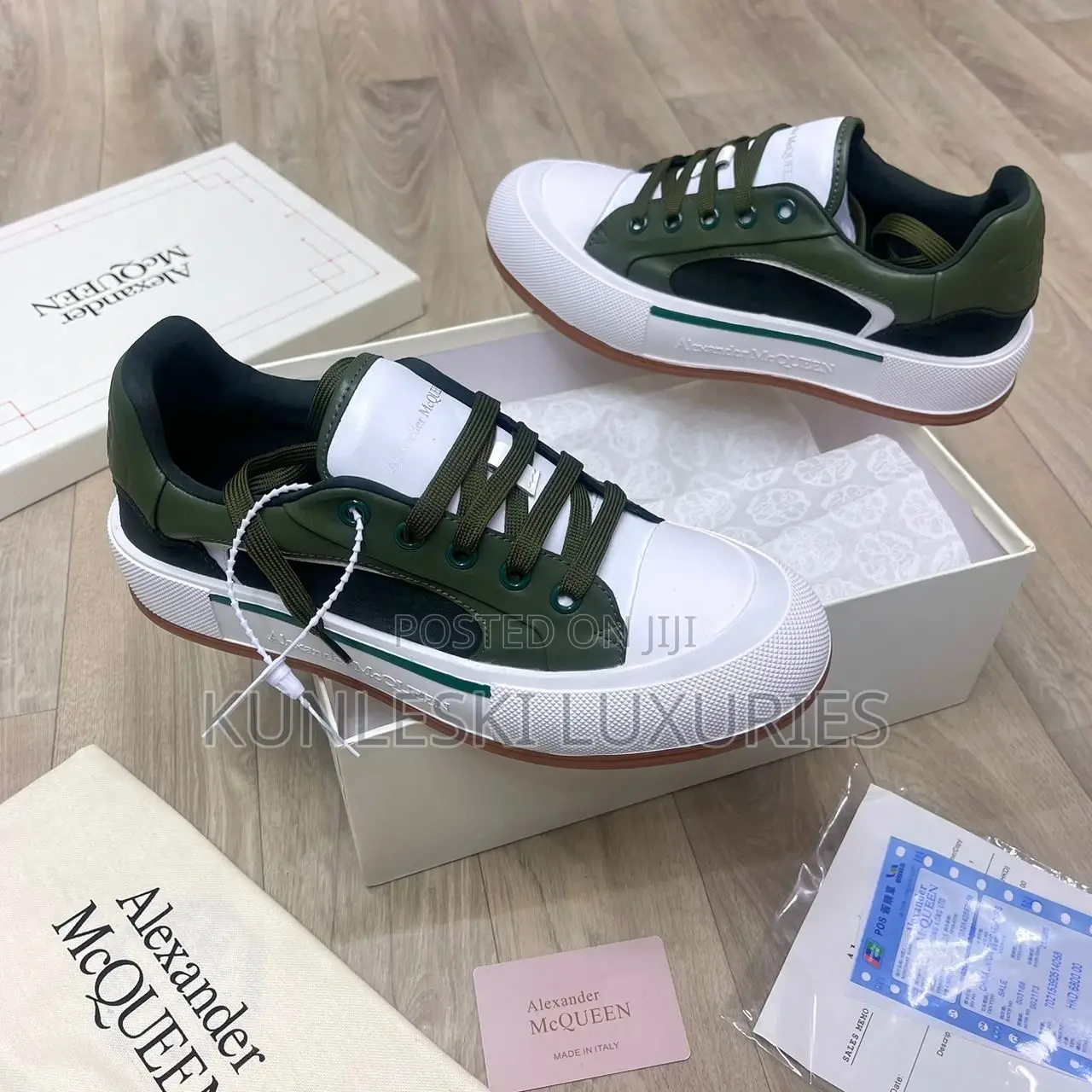 Original Alexander McQueen Mens Leather Sneakers Collections
