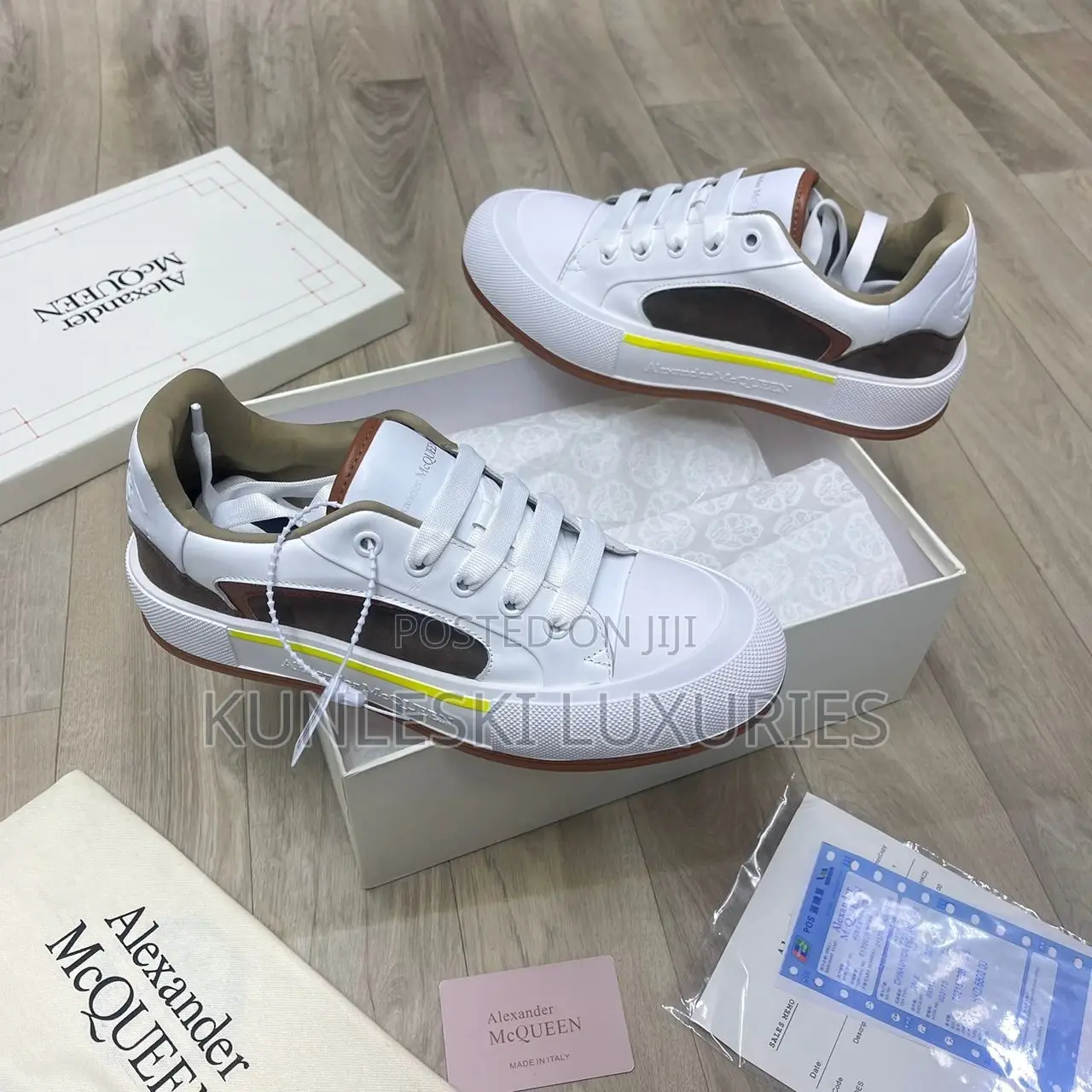 Original Alexander McQueen Mens Leather Sneakers Collections