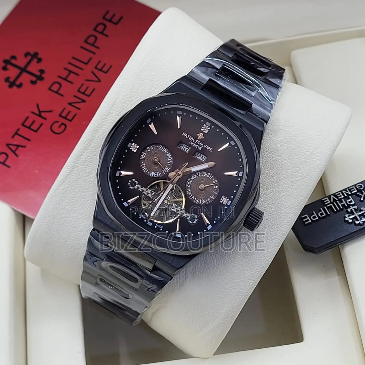 Original Patek Philippe Chronograph Black Chain Watch