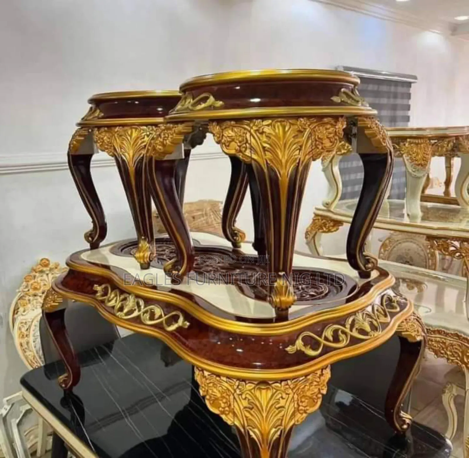 Turkish Royal Center Table With 2 Side Stool